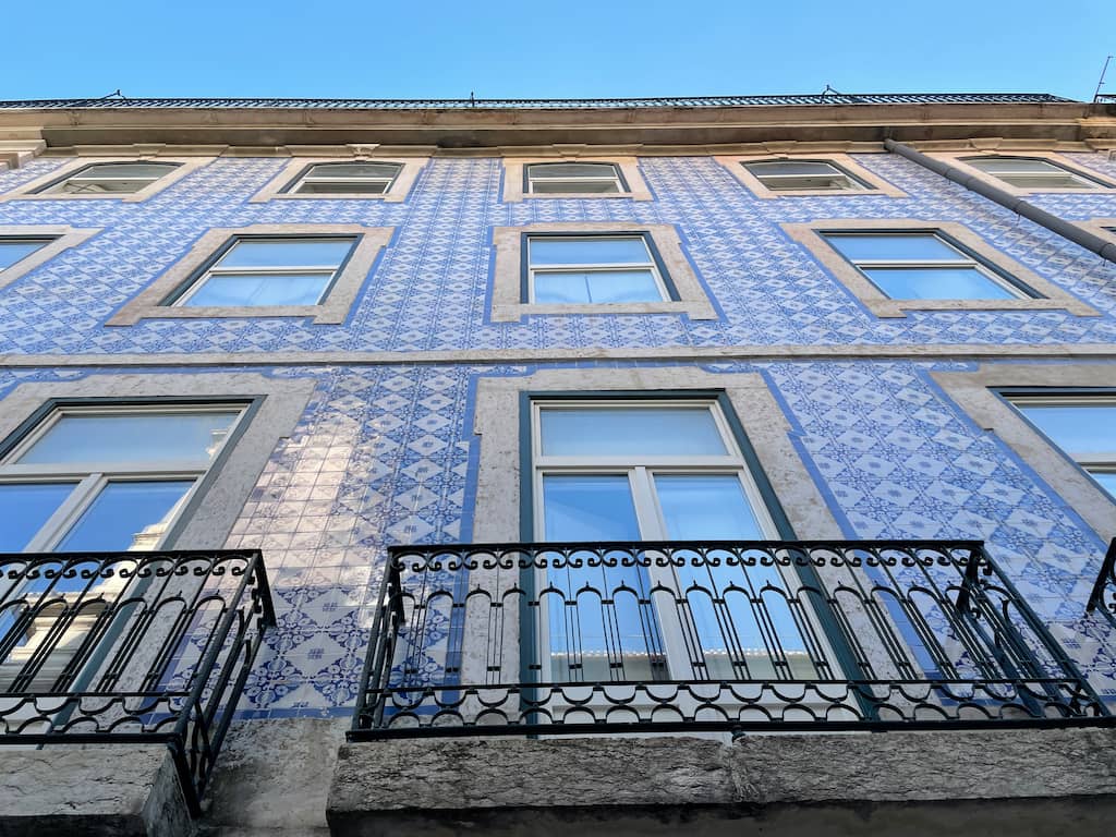 Azulejo Tiled Buildings Lisbon Chiado